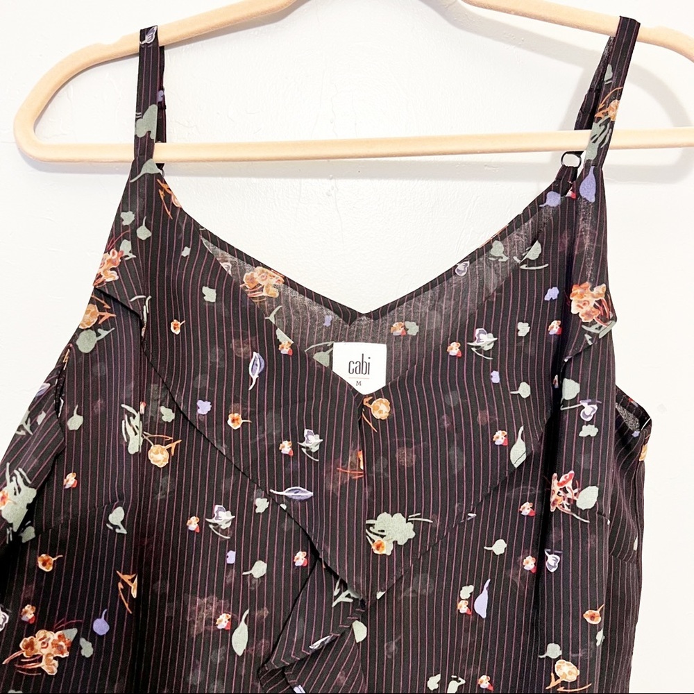 CAbi #3607 Pinstripe Floral Cami medium - Picture 4 of 11